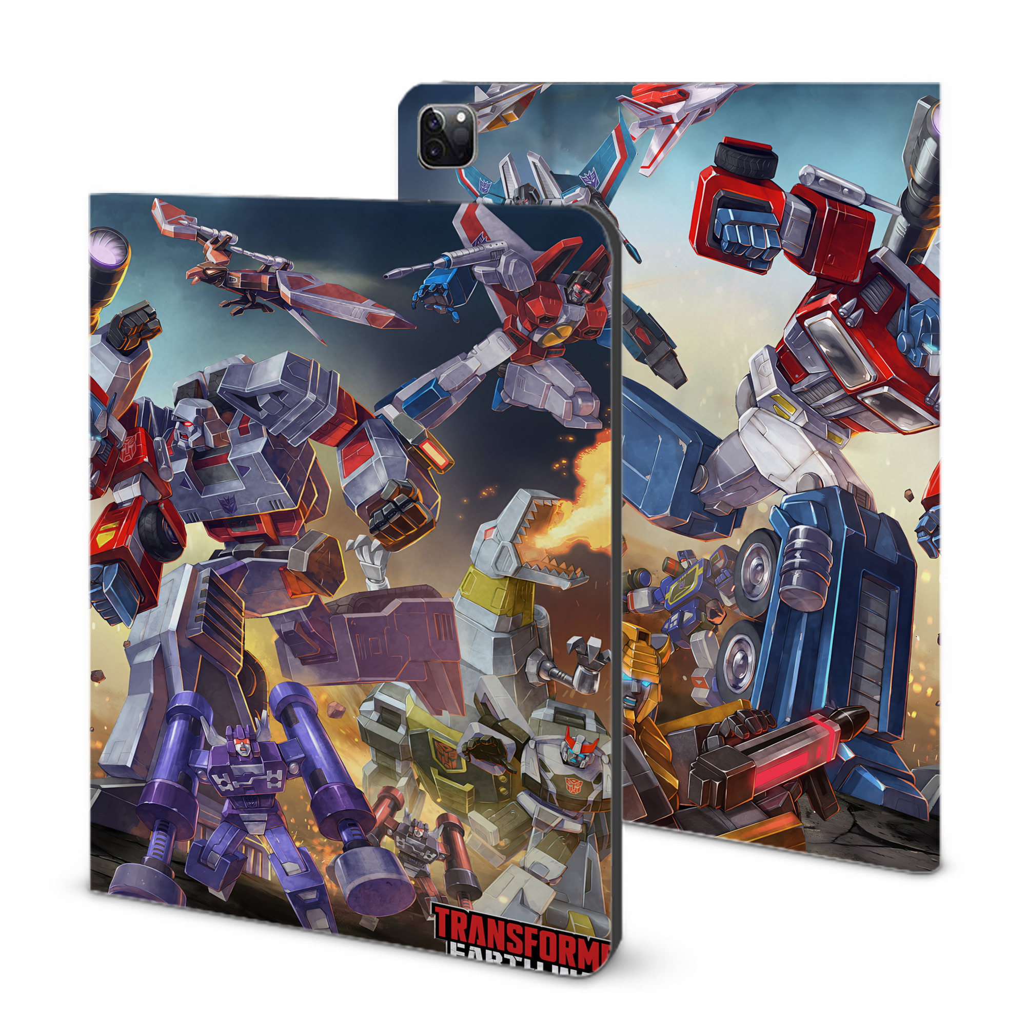 （画像用） Transformers トランスフォーマー IPad ケース ブック型 PUレザー TPU 耐衝撃 軽量 薄型 ペン収納なし 全面保護 IPad 各モデル対応